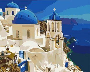 Картина по номерам - Вид на Санторини в интернет-магазине "Я - Picasso"