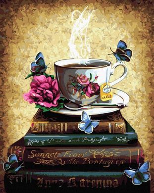 Картина за номерами "Бібліотечне чаювання" BrushMe полотно на підрамнику 40x50см GX30805 в інтернет-магазині "Я - Picasso"