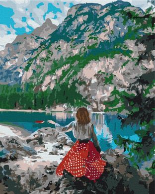 Картина по номерам "Путешественница у озера" BrushMe холст на подрамнике 40x50см BS37569 в интернет-магазине "Я - Picasso"