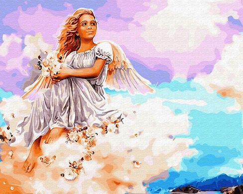 Картина по номерам - Ангел на облаке 40x50 см в интернет-магазине "Я - Picasso"