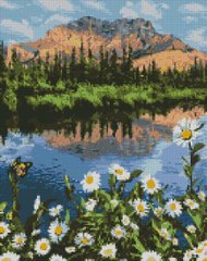 Алмазна мозаїка "Гірський пейзаж" Ідейка полотно на підрамнику 40x50см AMO7057 в інтернет-магазині "Я - Picasso"