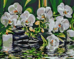 Алмазная мозаика "Спокойствие возле орхидей" BrushMe холст на подрамнике 40x50см DBS1002 в интернет-магазине "Я - Picasso"