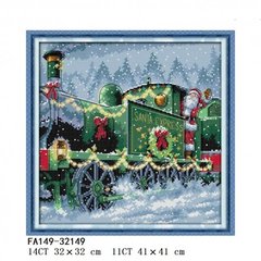Різдвяний потяг Набор для вышивания крестом с печатной схемой на ткани Joy Sunday FA149 в интернет-магазине "Я - Picasso"