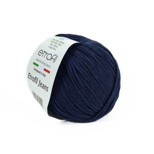 Пряжа Etrofil Jeans/Етрофіл Джинс, темно-синій 020, Etrofil