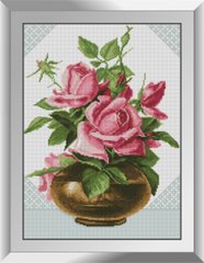 31481 Розовые розы. Dream Art. Набор алмазной живописи (квадратные, полная) в интернет-магазине "Я - Picasso"
