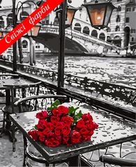Картини за номерами "Троянди під дощем" Artissimo полотно на подрамнику 40x50 см PN6305 в інтернет-магазині "Я - Picasso"