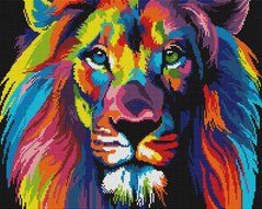 Алмазная мозаика - Радужный лев в интернет-магазине "Я - Picasso"