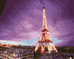 Картина за номерами "Ейфелева вежа на заході" BrushMe полотно на підрамнику 40x50см GX28710 в інтернет-магазині "Я - Picasso"