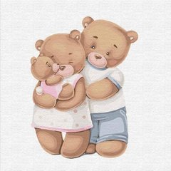 Картина по номерам "Счастливая семья медвежат" Идейка холст на подрамнике 30x30см КНО2347 в интернет-магазине "Я - Picasso"