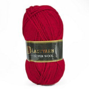 Пряжа Super Wool/Супер Вул, червоний NW016, Lady Yarn