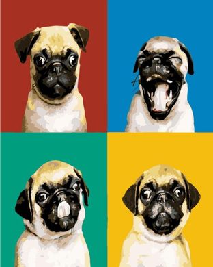 Картина за номерами "Колаж з мопсом" BrushMe полотно на підрамнику 40x50см BS51001 в інтернет-магазині "Я - Picasso"