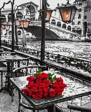 Картини за номерами "Троянди під дощем" Artissimo полотно на подрамнику 40x50 см PN6305 в інтернет-магазині "Я - Picasso"