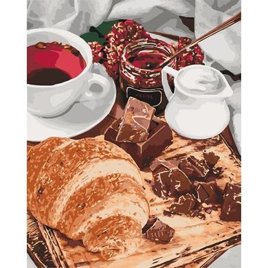 Картина за номерами "Французький сніданок" Ідейка полотно на підрамнику 40x50см КНО5573 в інтернет-магазині "Я - Picasso"