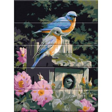Картина за номерами на дереві "Птахи в кольорах" ArtStory подарункова упаковка 30x40см ASW094 в інтернет-магазині "Я - Picasso"