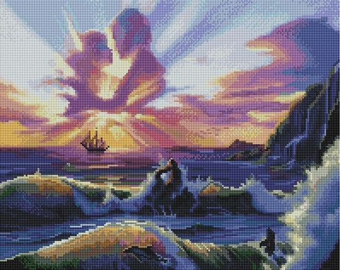 Алмазна мозаїка "Закохані і море" BrushMe 40x50см GF3379 в інтернет-магазині "Я - Picasso"