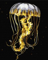 Картина за номерами "Медуза" BrushMe із золотою фарбою на чорному полотні 40x50см BSB0001 в інтернет-магазині "Я - Picasso"