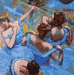 Картина за номерами "Блакитні танцівниці ©Едгар Дега" Ідейка полотно на підрамнику 40х40см KHO4847 в інтернет-магазині "Я - Picasso"