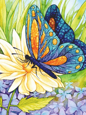 Алмазна мозаїка - Метелик на квітці Алмазна мозаїка 30x40см DM-035 в інтернет-магазині "Я - Picasso"