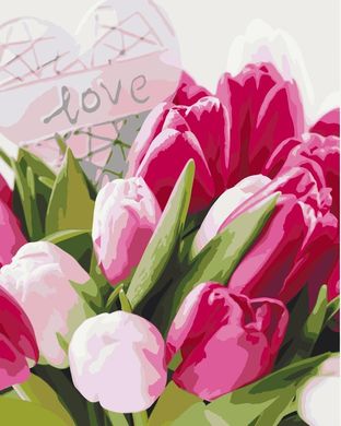 Картина за номерами "Тюльпани з любов'ю" BrushMe полотно на підрамнику 40x50см BS51324 в інтернет-магазині "Я - Picasso"
