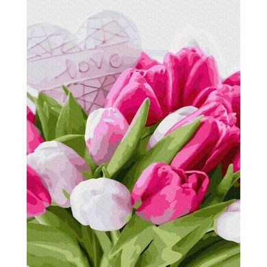 Картина за номерами "Тюльпани з любов'ю" BrushMe полотно на підрамнику 40х50см GX38496 в інтернет-магазині "Я - Picasso"