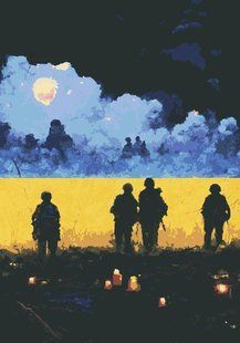 Картина по номерам "Герої сходять на небо" полотно на підрамнику 28x40 см RB-0119 в інтернет-магазині "Я - Picasso"