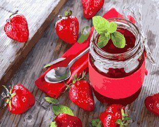 Картина за номерами "Полуничний джем" BrushMe полотно на підрамнику 40x50см GX30728 в інтернет-магазині "Я - Picasso"