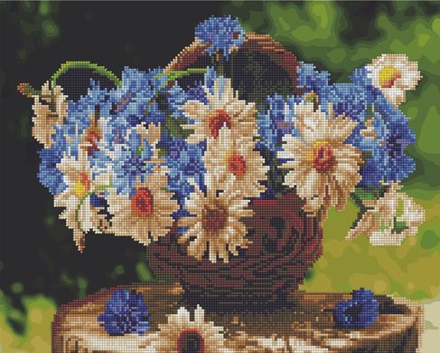 Алмазна картина-розмальовка "Польові квіти в кошику" BrushMe 3D ефект подарункова коробка 40x50см GZS1086 в інтернет-магазині "Я - Picasso"