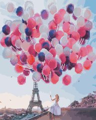 Алмазна картина-розмальовка "Париж в повітряних кульках" BrushMe 3D ефект подарункова коробка 40x50 cм GZS1120 в інтернет-магазині "Я - Picasso"