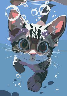 Картина за номерами "Litlle cat" Riviera Blanca 28x40 см RB-1013 в інтернет-магазині "Я - Picasso"