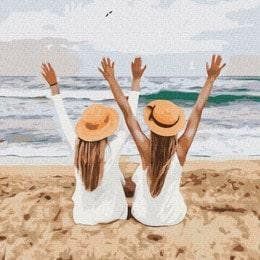 Картина за номерами "Подружки на море" BrushMe полотно на підрамнику 40x50см GX37561 в інтернет-магазині "Я - Picasso"