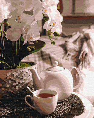 Картина за номерами "Чаювання в орхідеях" BrushMe полотно на підрамнику 40х50см BS51831 в інтернет-магазині "Я - Picasso"