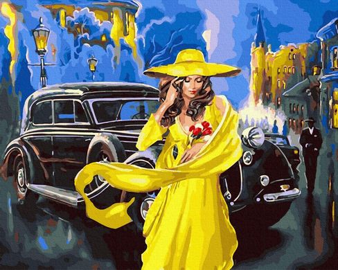 Картина за номерами "Дама в жовтому" BrushMe полотно на підрамнику 40х50см GX35065 в інтернет-магазині "Я - Picasso"