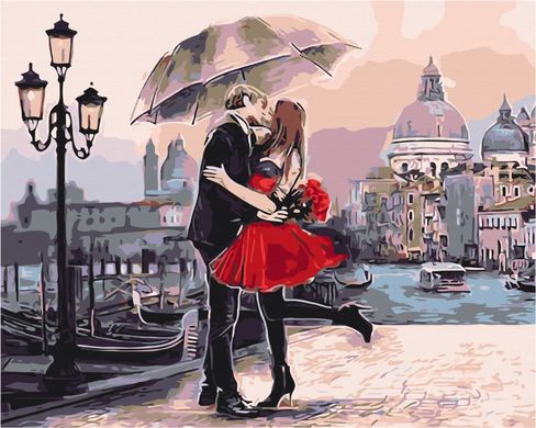 Картина за номерами "Пара у Венеції" BrushMe полотно на підрамнику 40х50см GX9991 в інтернет-магазині "Я - Picasso"
