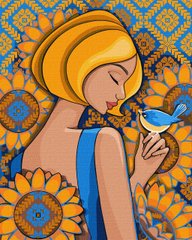 Картина по номерам "Солнечная птичка ©mosyakart" Идейка холст на подрамнике 40x50см KHO2590 в интернет-магазине "Я - Picasso"