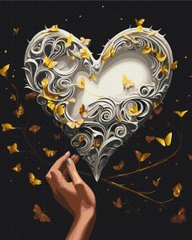 Картина по номерам "Танец бабочек" BrushMe с золотой краской на черном холсте 40x50см BSB0015 в интернет-магазине "Я - Picasso"