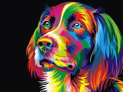 Картина за номерами "Райдужна собака" BrushMe полотно на підрамнику 40x50см GEX5251 в інтернет-магазині "Я - Picasso"