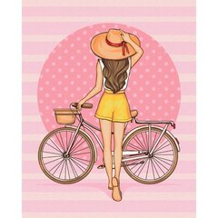 Картина за номерами "Дівчина з велосипедом" BrushMe полотно на підрамнику 40x50см BS51341 в інтернет-магазині "Я - Picasso"