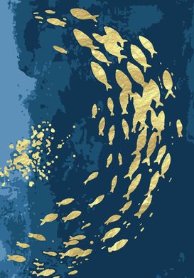 Картина по номерам "Океанические сокровища" с техникой золочения поталью 40x28 см RB-0821 в интернет-магазине "Я - Picasso"
