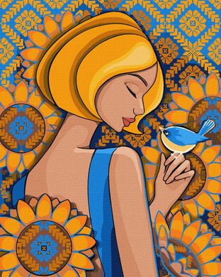 Картина за номерами "Сонячна пташка ©mosyakart" Ідейка полотно на підрамнику 40x50см KHO2590 в інтернет-магазині "Я - Picasso"