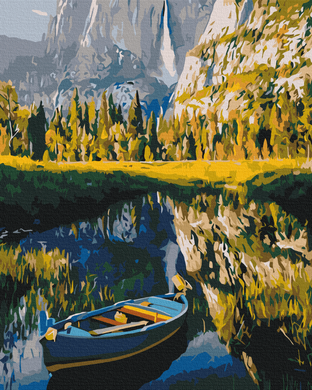 Картина по номерам "Човен серед гір" BrushMe холст на подрамнике 40x50см BS53783 в інтернет-магазині "Я - Picasso"