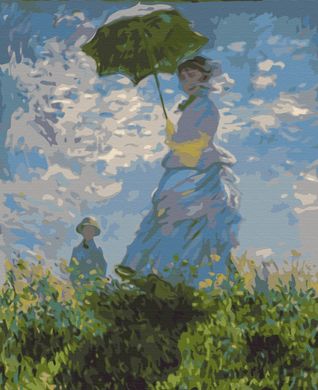 Картина за номерами "Жінка з парасолькою. Клод Моне" BrushMe полотно на підрамнику 40x50см BS6441 в інтернет-магазині "Я - Picasso"