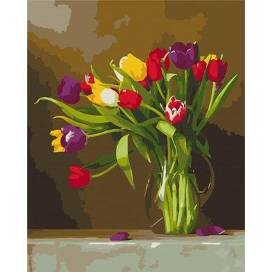 Картина за номерами "Кольорові тюльпани" BrushMe полотно на підрамнику 40x50см BS51395 в інтернет-магазині "Я - Picasso"