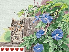 Картини за номерами "Котик в квітах" Барви полотно на підрамнику 40x50 см 0040П1 в інтернет-магазині "Я - Picasso"