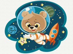 Картина за номерами "Космічний ведмедик" BrushMe полотно на підрамнику 30х40см KBS0092 в інтернет-магазині "Я - Picasso"