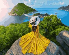 Алмазна картина-розмальовка "Дівчина-сонце" "BrushMe 3D ефект подарункова коробка 40x50 cм GZS1206 в інтернет-магазині "Я - Picasso"