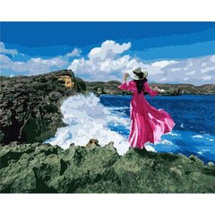 Картина по номерам "Путешественница у моря" BrushMe холст на подрамнике 40x50см GX38167 в інтернет-магазині "Я - Picasso"