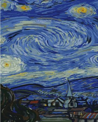 Картина за номерами "Зоряна ніч. Ван Гог. триптих 2 " BrushMe полотно на підрамнику 40х50см GX4721 в інтернет-магазині "Я - Picasso"