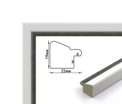 Багетная рамка (белая с серебром, 2 см) в интернет-магазине "Я - Picasso"