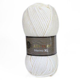 Пряжа Merino XL/Мерино ХЛ, молочный NW001, Lady Yarn