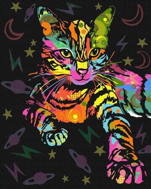 Картина за номерами "Неонова кішка" BrushMe полотно на підрамнику 40x50см PGX39229 в інтернет-магазині "Я - Picasso"